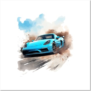 Porsche Cayman Watercolor Posters and Art